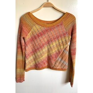 FREE PEOPLE | Wool Colorful Ribbed Cropped Sweater